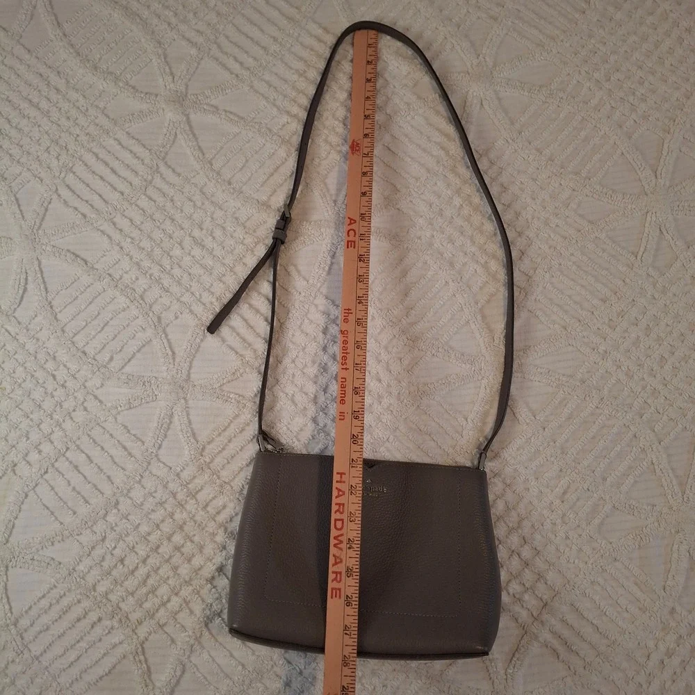 Kate Spade Small Crossbody Bag Grey Pebbled Leather S338 Adjustable Strap